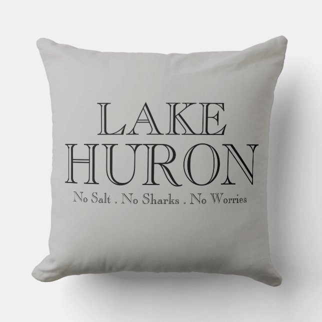 Almofada Eu coração LAKE HURON, Excelente Lago design (Frente)