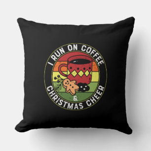 Almofada Eu Corro No Café E Na Saúde De Natal