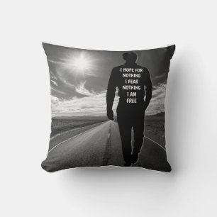 Almofada Eu espero por nada de citação motivacional