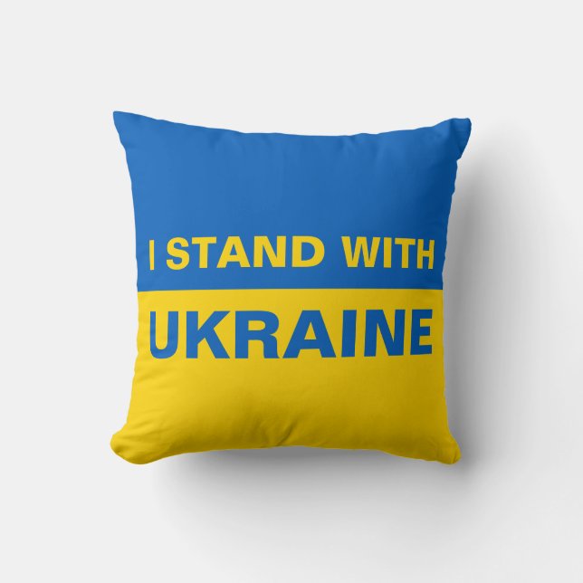 Almofada Eu Fico com a Ucrânia Bandeira Ucraniana (Frente)