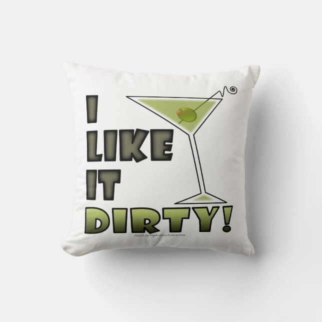 Almofada EU GOSTO D SUJO! Humor sujo do cocktail de Martini (Frente)