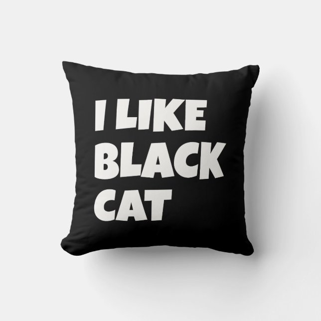 Almofada Eu Gosto De Travesseiro De Gato Negro (Frente)