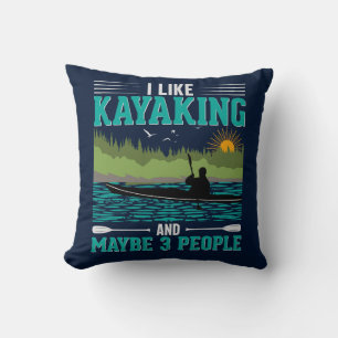 Almofada Eu Gosto Mais De Kayaking Do Que De Pessoas