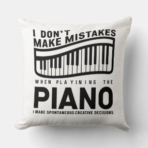 Almofada Eu não cometo erros ao tocar o piano