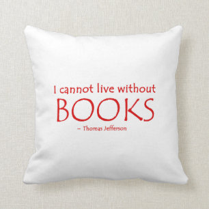 Almofada Eu não posso viver sem o travesseiro dos livros