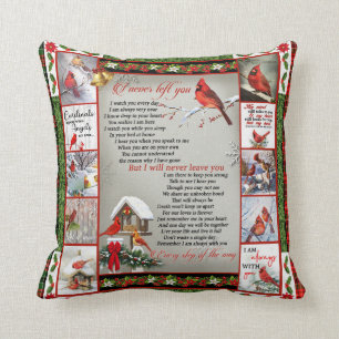 Almofada Eu Nunca Deixei Você, Cardeal De Natal Quilt Blan