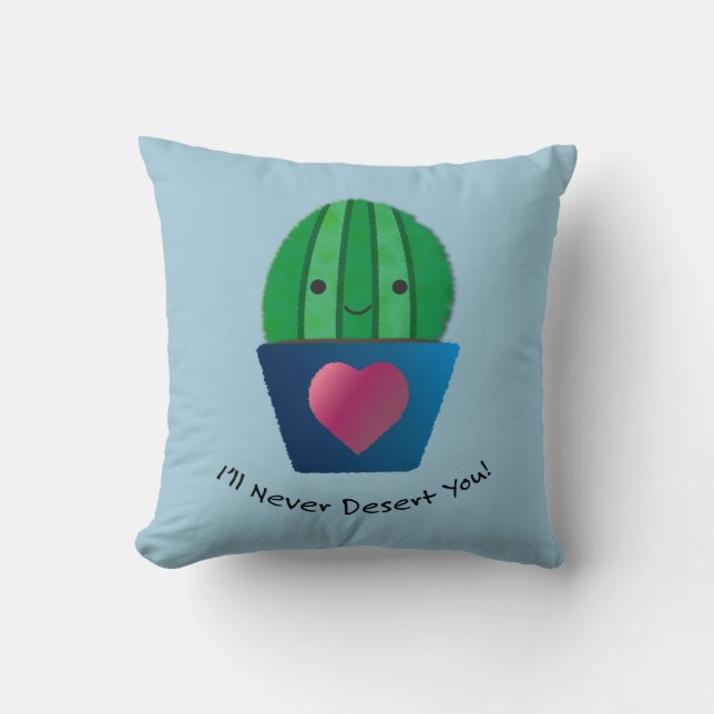 Almofada Eu nunca vou te deserto Cactus (Frente)
