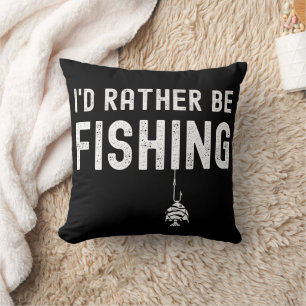 Almofada Eu Preferencialmente Estaria Pescando Travesseiro
