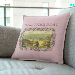 Almofada Eu preferiria estar em Pemberly Jane Austen Rosa V