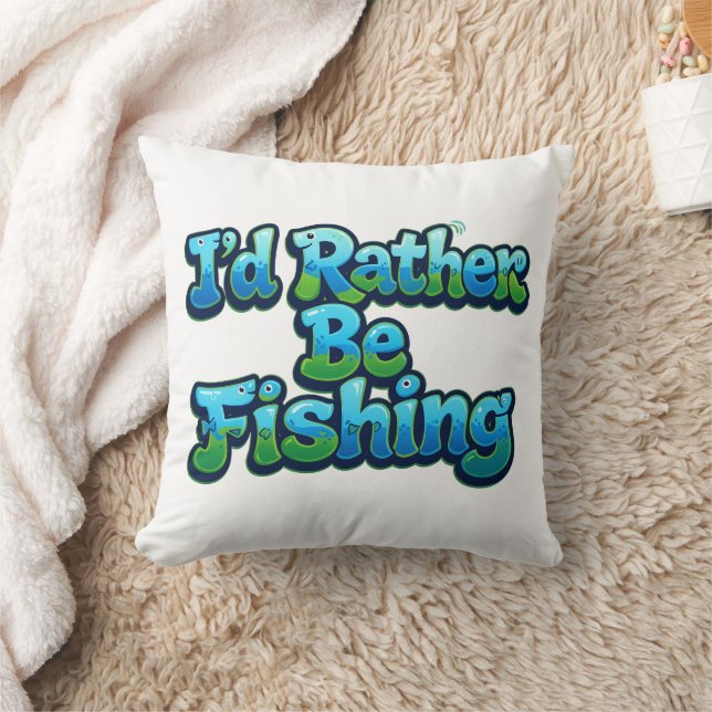 Almofada Eu Preferiria Estar Pescando Peixe Fofo (Cobertor)