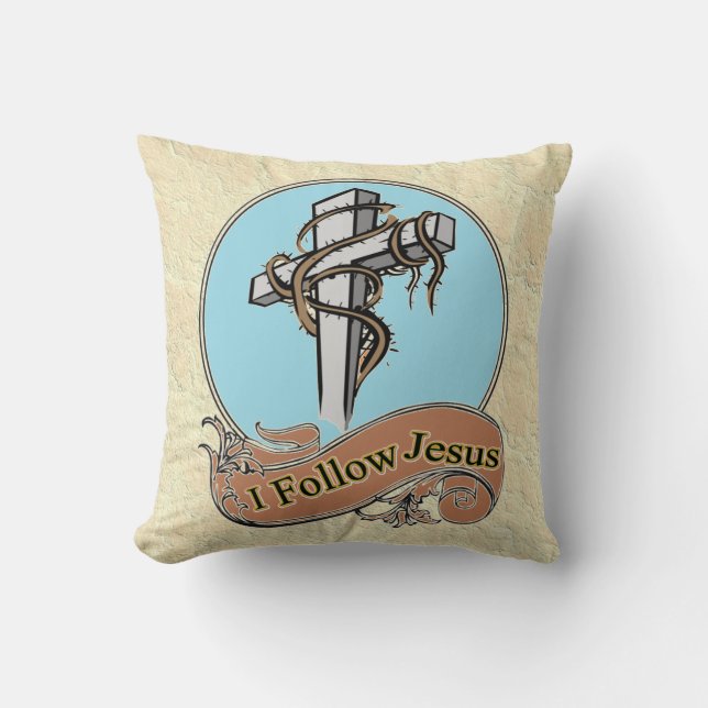 Almofada Eu sigo Jesus (Frente)