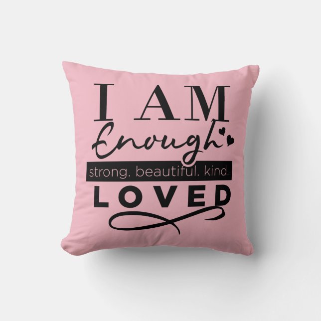 Almofada Eu Sou Amado Travesseiro Costumável Com Corações (Frente)