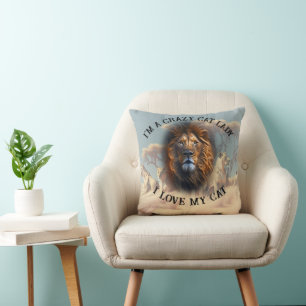 Almofada "Eu sou uma senhora de gato louca" Travesseiro dec