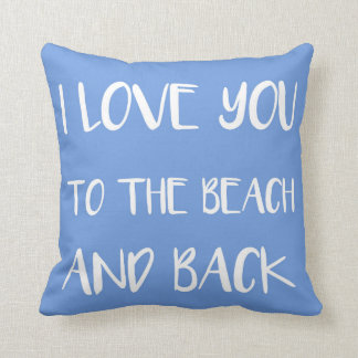 Almofada Eu te amo à praia e à parte traseira