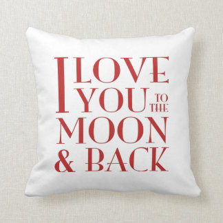 Almofada Eu te amo ao branco da lua e da parte traseira