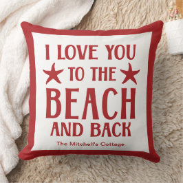 Almofada Eu Te Amo Da Praia E De Volta Verão Costeiro