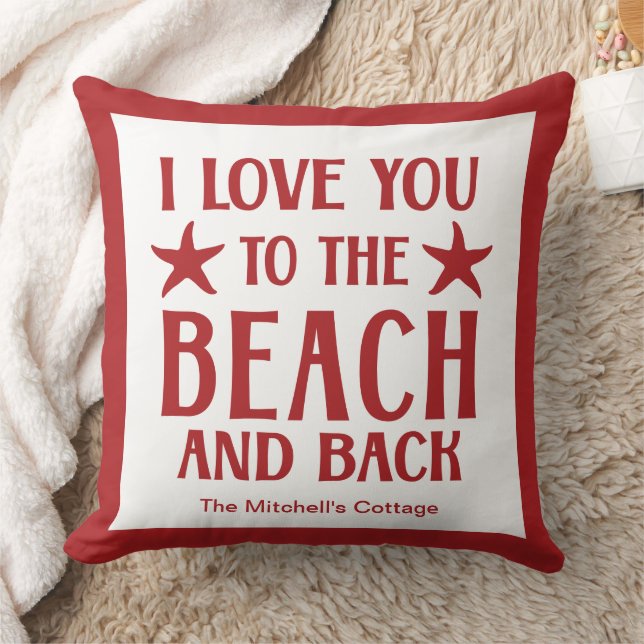 Almofada Eu Te Amo Da Praia E De Volta Verão Costeiro (Cobertor)
