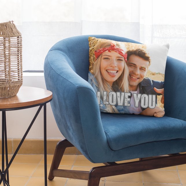 Almofada Eu Te Amo Foto De Namorado (I Love You Boyfriend Gift Photo Throw Pillow)