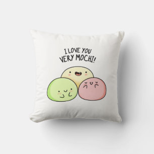 Almofada Eu Te Amo Muito Mochi Comida Engraçado