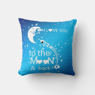 Almofada Eu te amo na lua e de volta