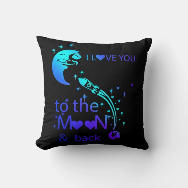 Almofada Eu te amo na lua e de volta (Frente)