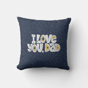 Almofada Eu te amo, pai. Bright lettering aspas no dar