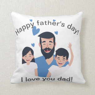 Almofada Eu te amo pai, família feliz do dia dos pais feli