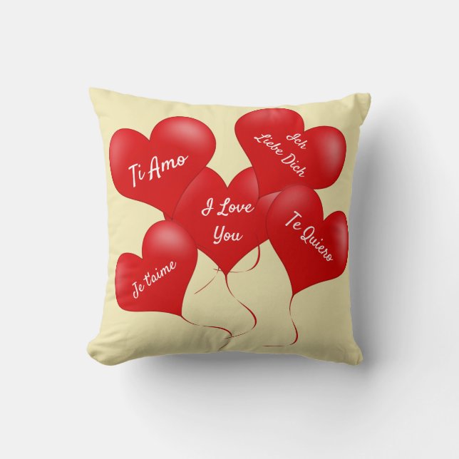 Almofada Eu te amo travesseiro decorativo (Frente)