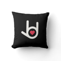 Eu Te Amo Travesseiro decorativo Negro