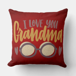 Almofada Eu Te Amo Vovó, Caligrafia, Manuscrito Vermelho