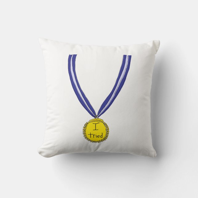 Almofada Eu Tentei Medalha (Frente)