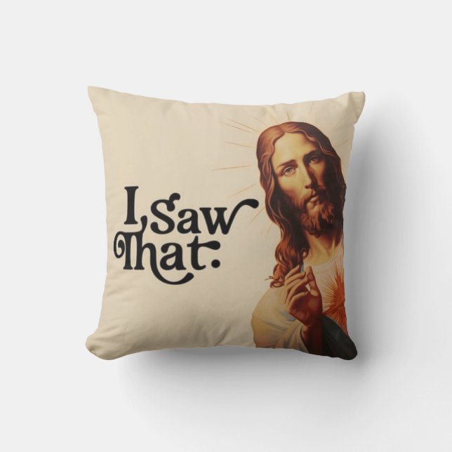 Almofada Eu Vi Isso, Arte de Jesus, Eu Vi Esse Jesus (Frente)