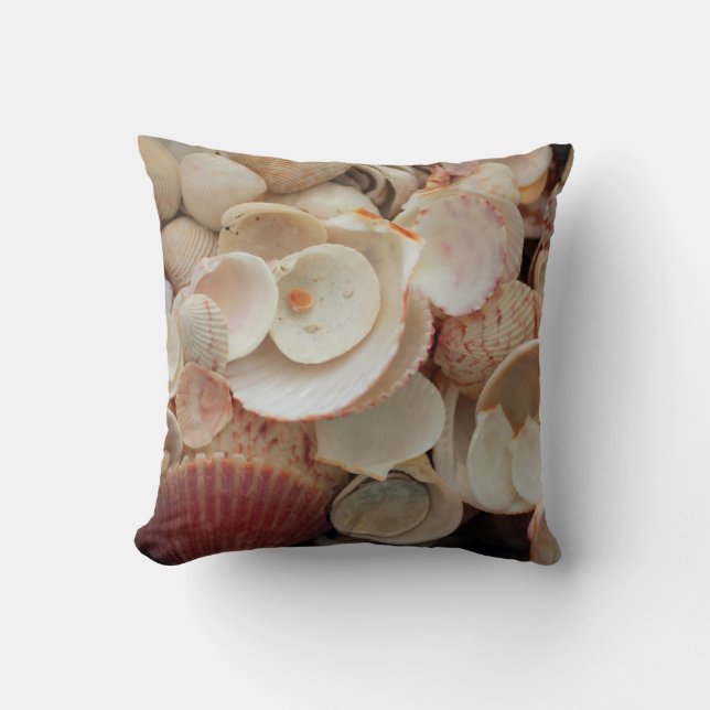 Almofada EUA, Flórida. Feche As Conchas No Papai noel Rosa (Frente)