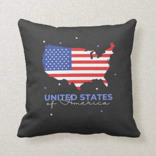 Almofada EUA - Lettering American Flag T-Shirt