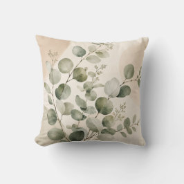 Almofada Eucalyptus Botanical Leaves Decorative Pillow
