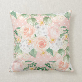 Almofada Eucalyptus Rustic Floral Peach Travesseiro decorat