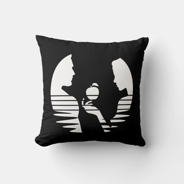 Almofada Eve Mão Uma Maçã Para Adão, White Versão 2/3 (Frente)