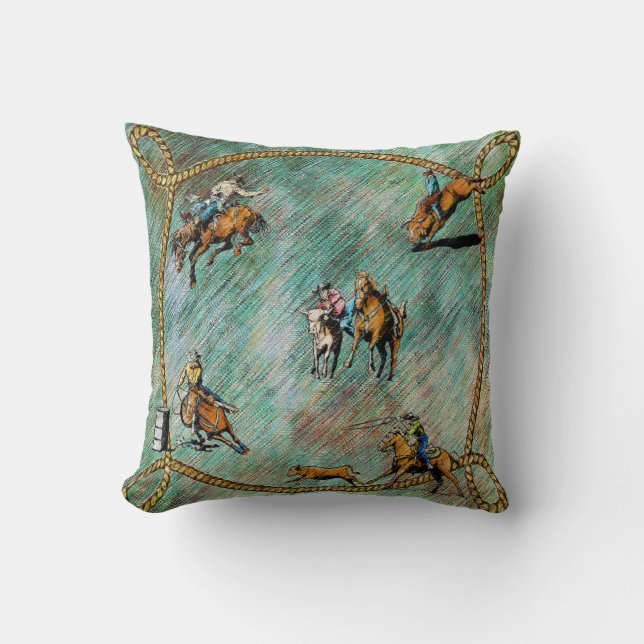 Almofada Eventos ocidentais do rodeio do travesseiro com (Frente)
