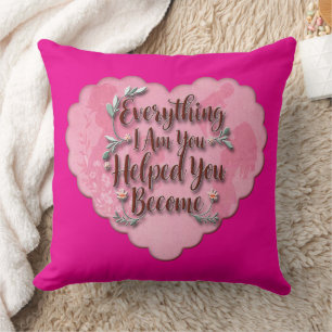 Almofada Everything I Am – Soft Floral Typography Art