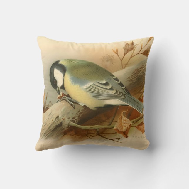 Almofada Excelente de Lord Lilford, Ilustração de Aves (Verso)