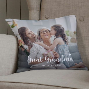 Almofada Excelente Personalizado Bonito Avó Duas Fotografia