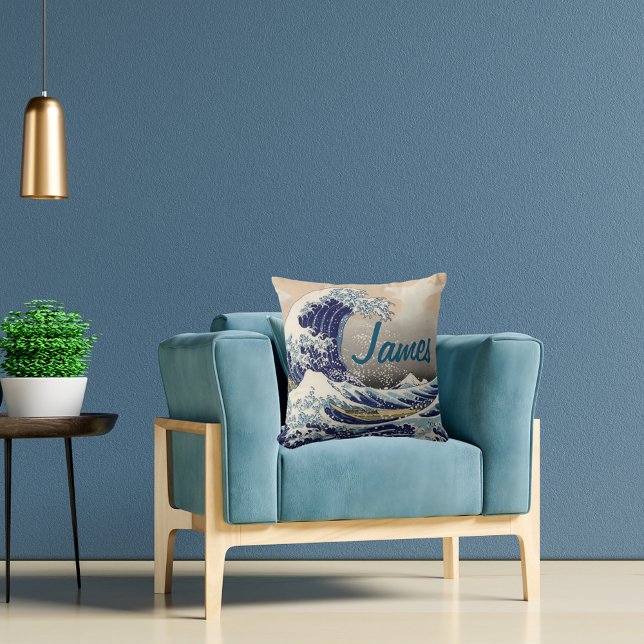 Almofada Excelente personalizado Onda tradicional arte japo (Criador carregado)