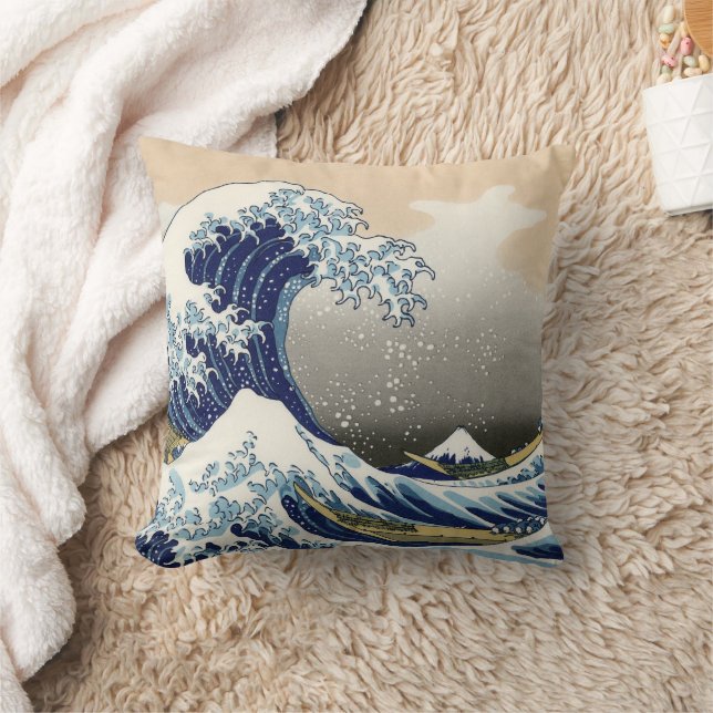 Almofada Excelente Wave de Kanagawa | Hokusai | (Cobertor)