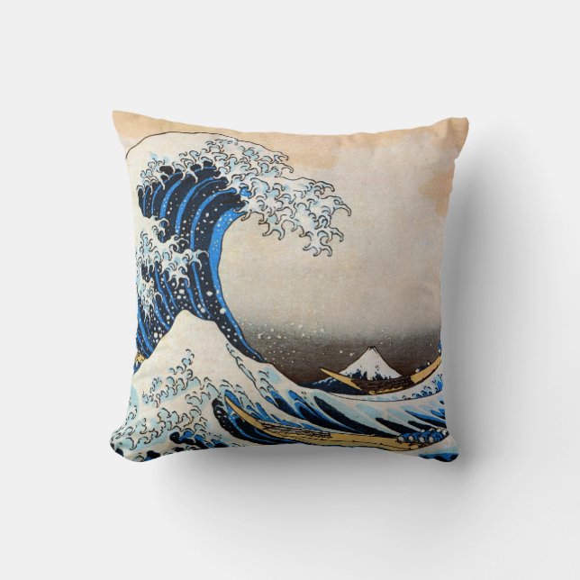 Almofada Excelente Wave, Hokusai, Ukiyo-e (Frente)