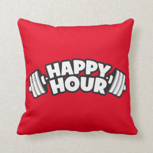 Almofada Exercício - happy hour - Gym engraçado inspirado