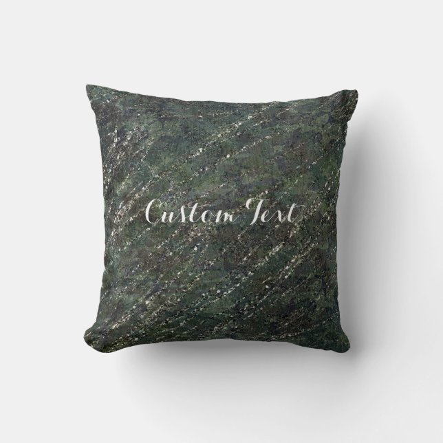 Almofada Exército Verde e Prata Camo Brilho Elegante Glam (Frente)