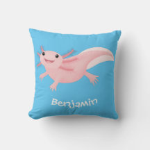 Exolotl branco rosa feliz