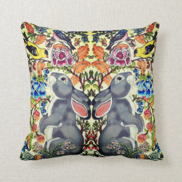 Almofada Exótico Uniforme Bird Floral Jacobean