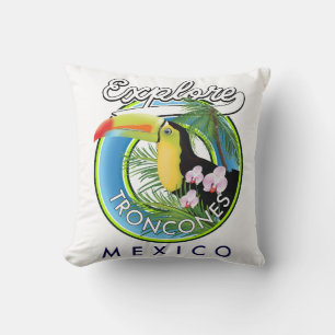 Almofada Explore Troncones Logotipo Retroativo do México