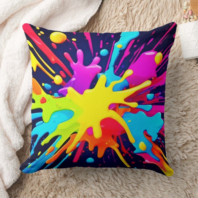 Almofada Explosão de Pintura Radiante (Cobertor)